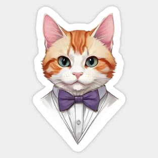 Fancy Cat with Bowtie no.18 Sticker